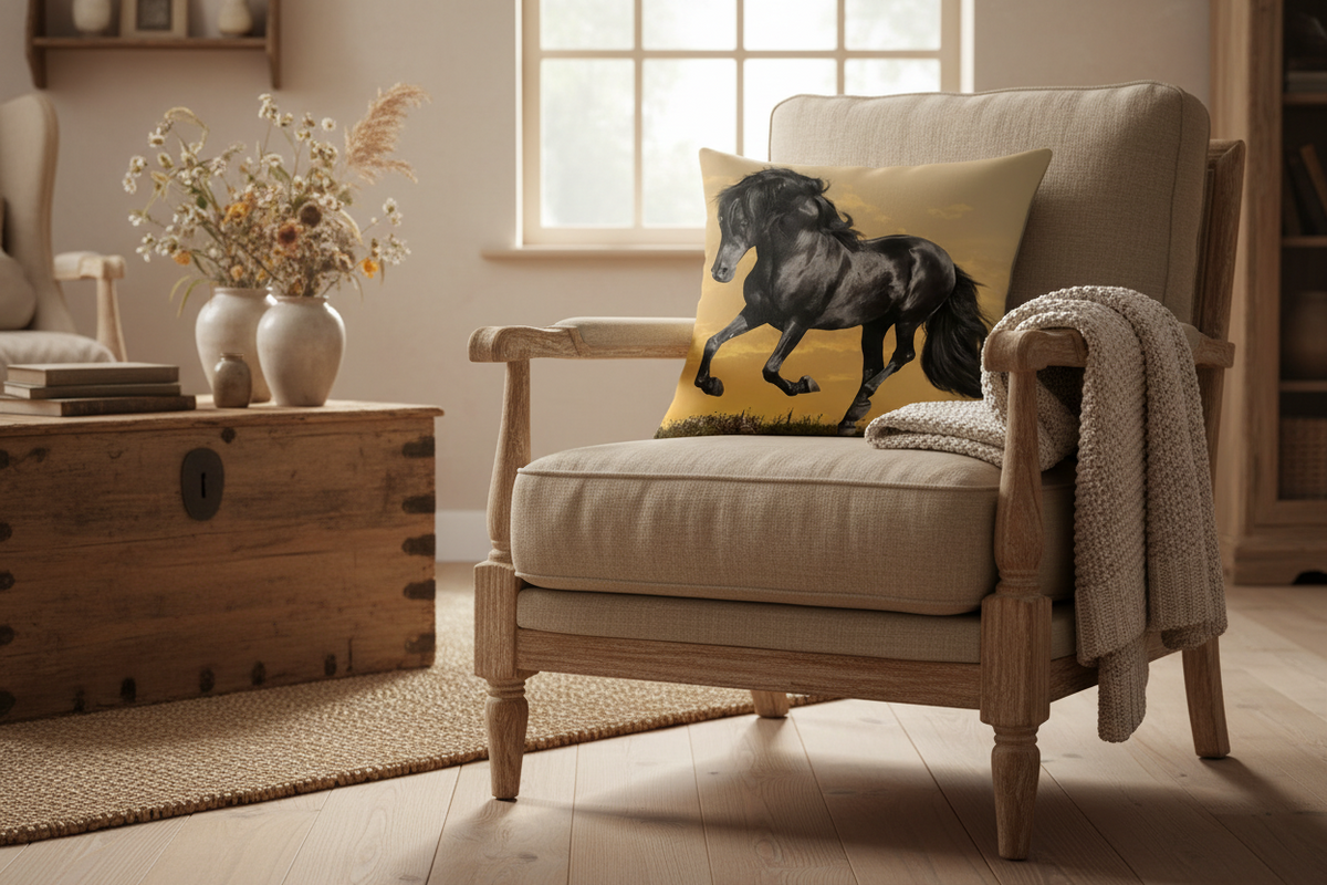 Cushion Cover Horse & Equestrian - Country Farmhouse Style