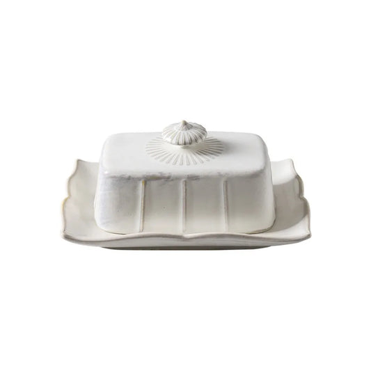 Butter Dish Antique Vintage White Storage