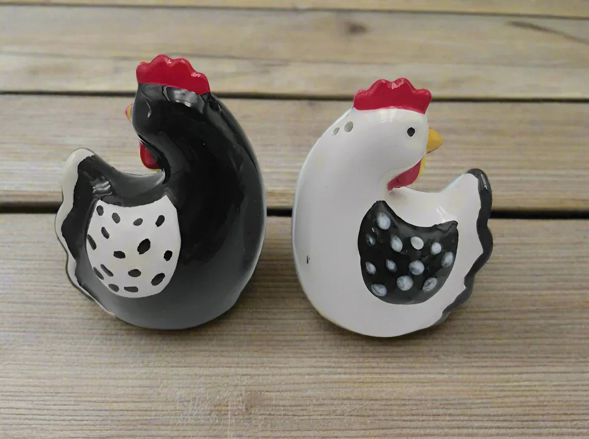 Salt Pepper Shaker Set Chicken Rooster Farmhouse - The Renmy Store Homewares & Gifts