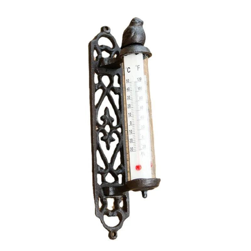 Thermometer Wall Mounted Bird Cast Iron Rustic - The Renmy Store Homewares & Gifts
