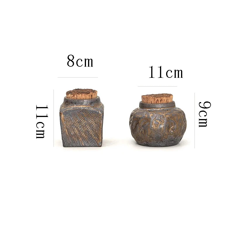 Ceramic Stone Pottery Storage Jar | Tea Coffee Sugar Salt