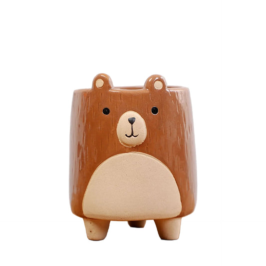 Pot Planter Garden Brown Bear