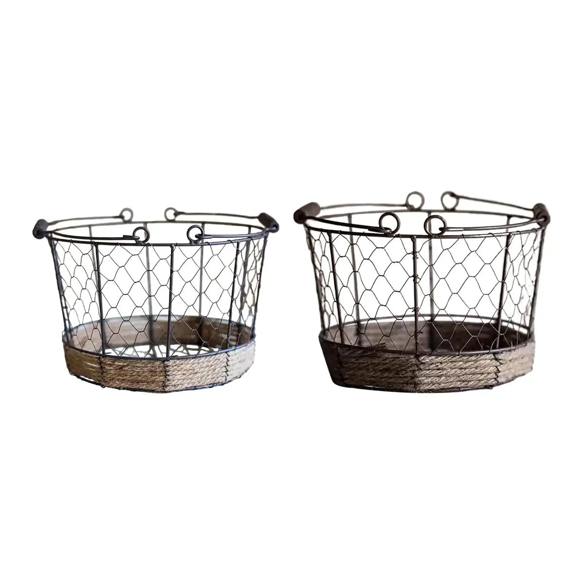 Storage Basket Fruit Eggs Metal Farmhouse - The Renmy Store Homewares & Gifts