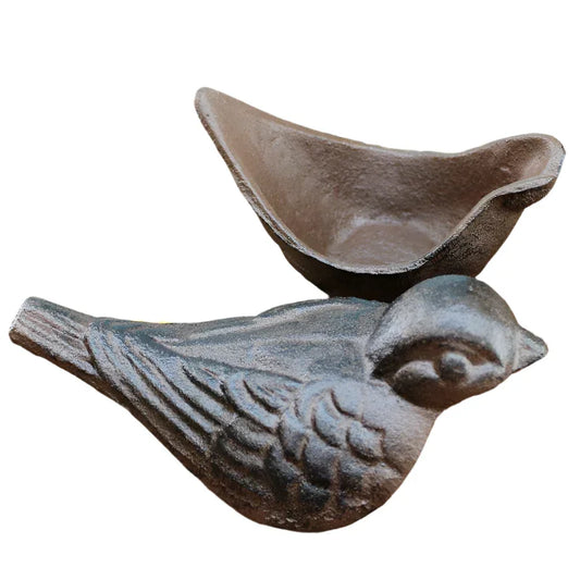 Key Hide Bird Rustic Cast Iron | Garden Ornament Secret Key Storage