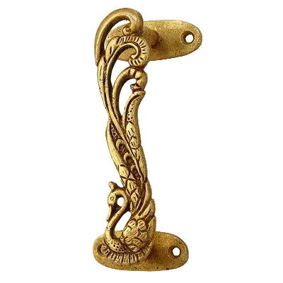 Solid Brass Peacock Door Handle | Vintage Phoenix Pull Handle | Wardrobe, Cabinet & Front Door