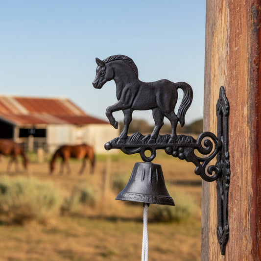 Horse Doorbell Cast Iron Prancing Farmhouse Dinner Bell