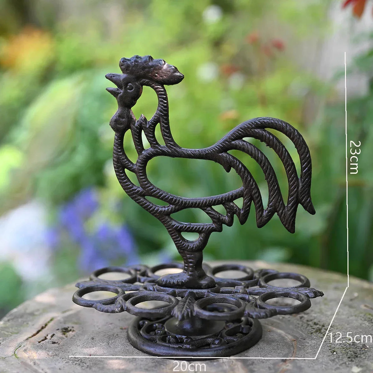 Rooster Farmhouse Eggs Holder Cast Iron