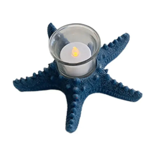 Starfish Candle Holder Coastal White Blue or Pink - The Renmy Store Homewares & Gifts