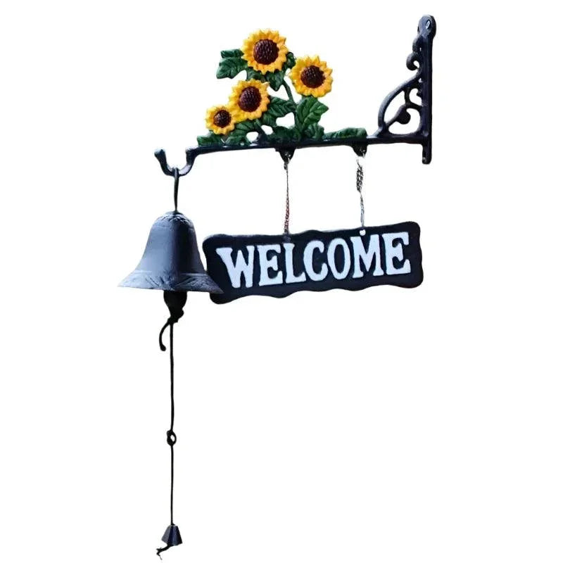Door Bell Sunflower Welcome Cast Iron - The Renmy Store Homewares & Gifts