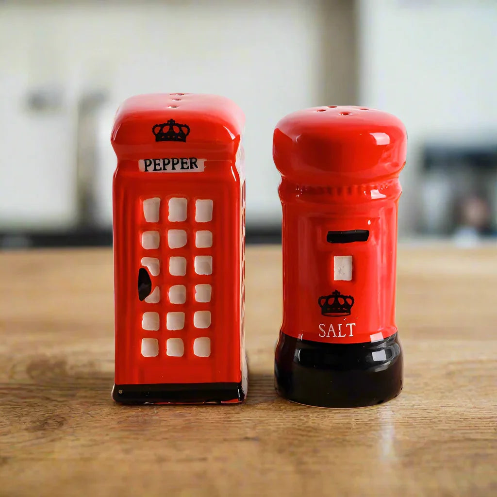 Salt & Pepper Shaker Set London UK Telephone Booth & Postbox - 8.9cm x 3.9cm