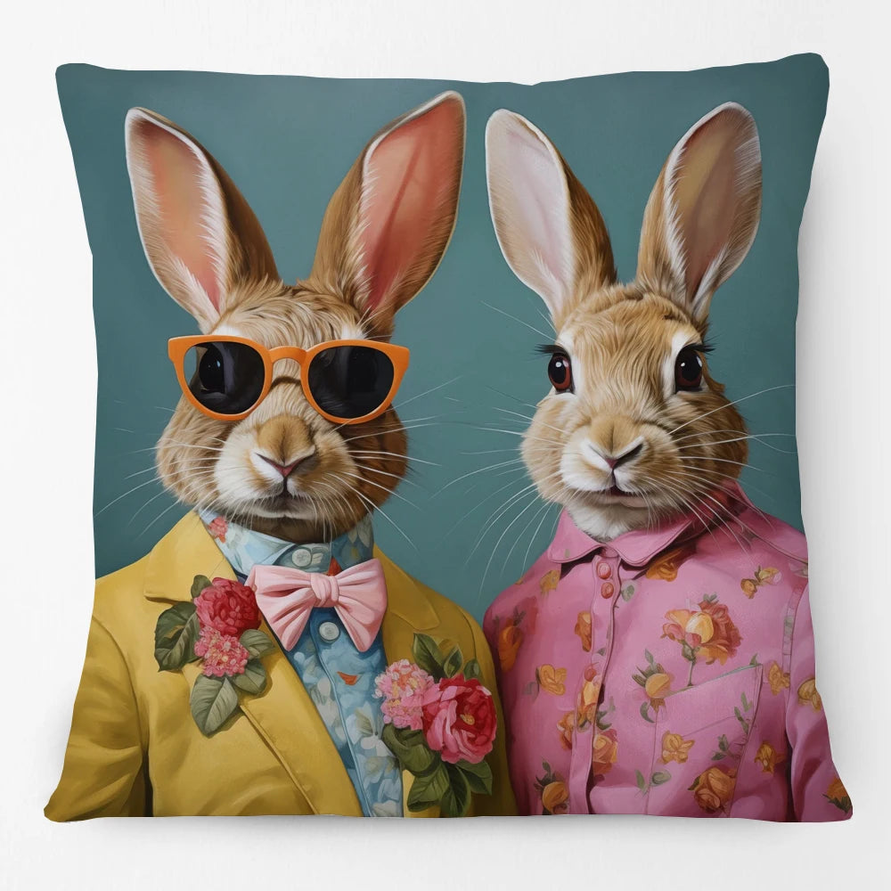 Cushion Cover Funky Farm Vintage Animals | Fox Highland Cow Sheep Alpaca Goat Donkey Horse