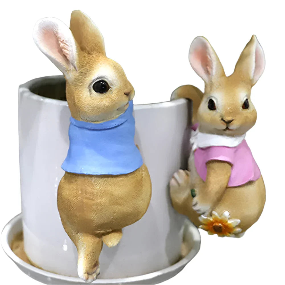 Rabbit Garden Planter Flower Pot Hangers - The Renmy Store Homewares & Gifts