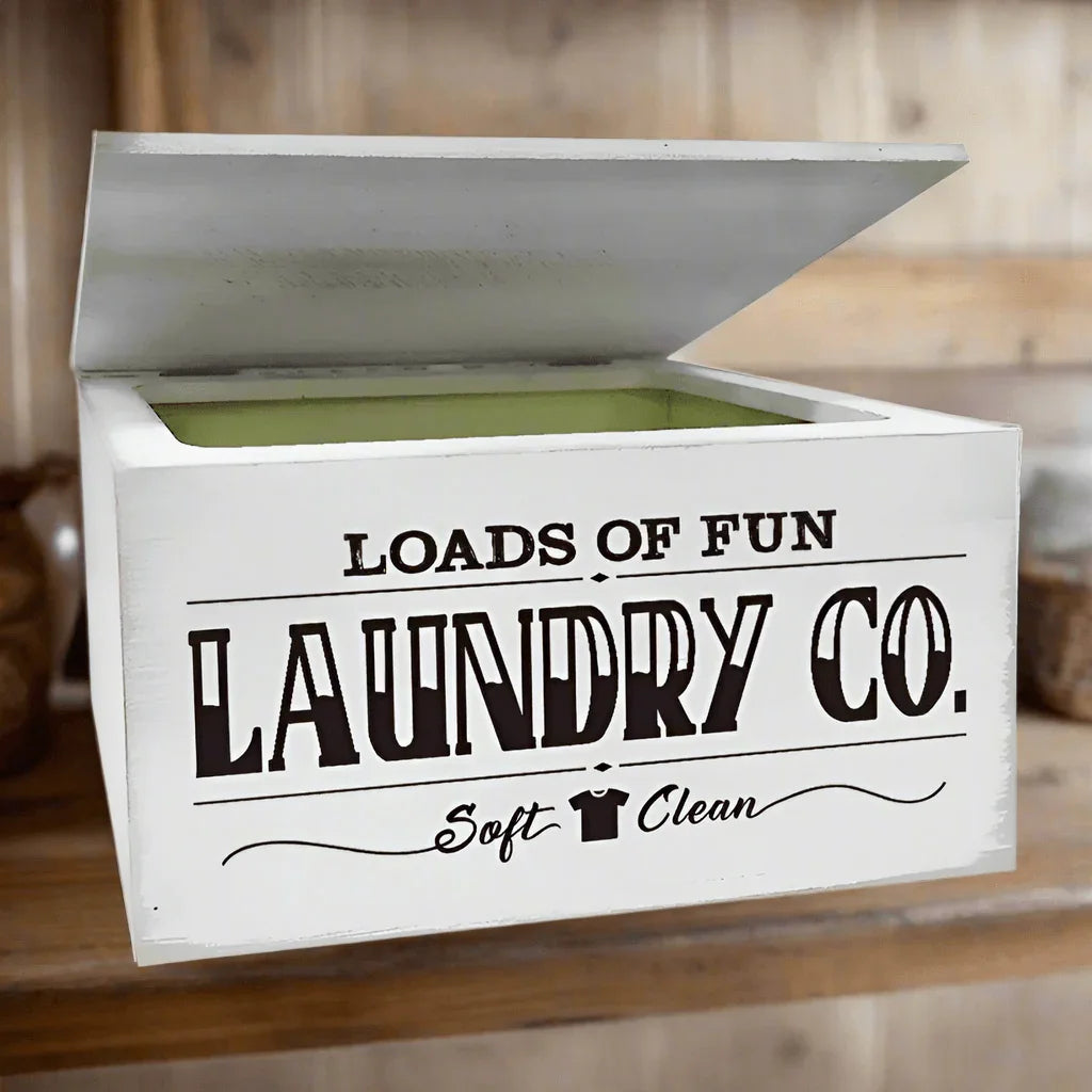Laundry Co Vintage Wooden Box - The Renmy Store Homewares & Gifts