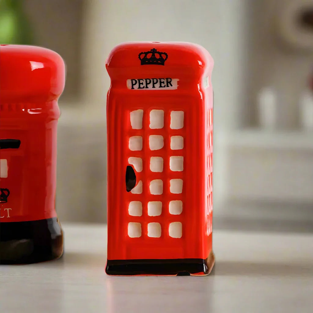 Salt Pepper Shaker London UK Telephone Booth Postbox