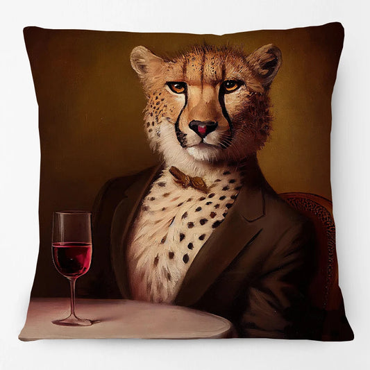 Cushion Cover Wine Bar Vintage Fun Cheetah Donkey Kangaroo