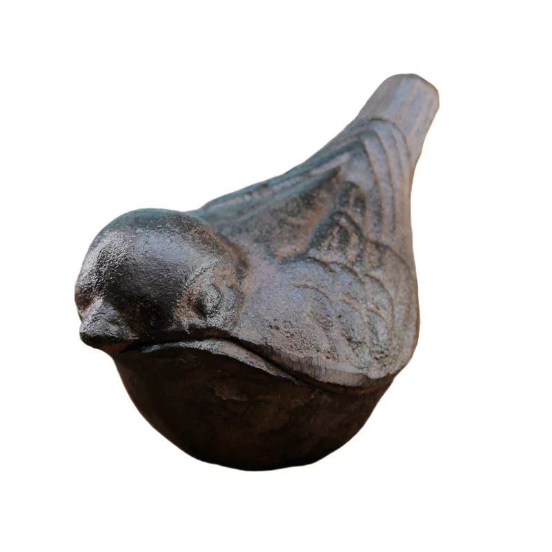Key Hide Bird Rustic Cast Iron | Garden Ornament Secret Key Storage