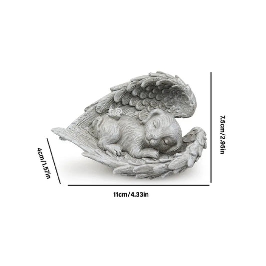Angel Wing Pet Memorial Statue | Resin Dog Cat Figurine Garden Home Ornament