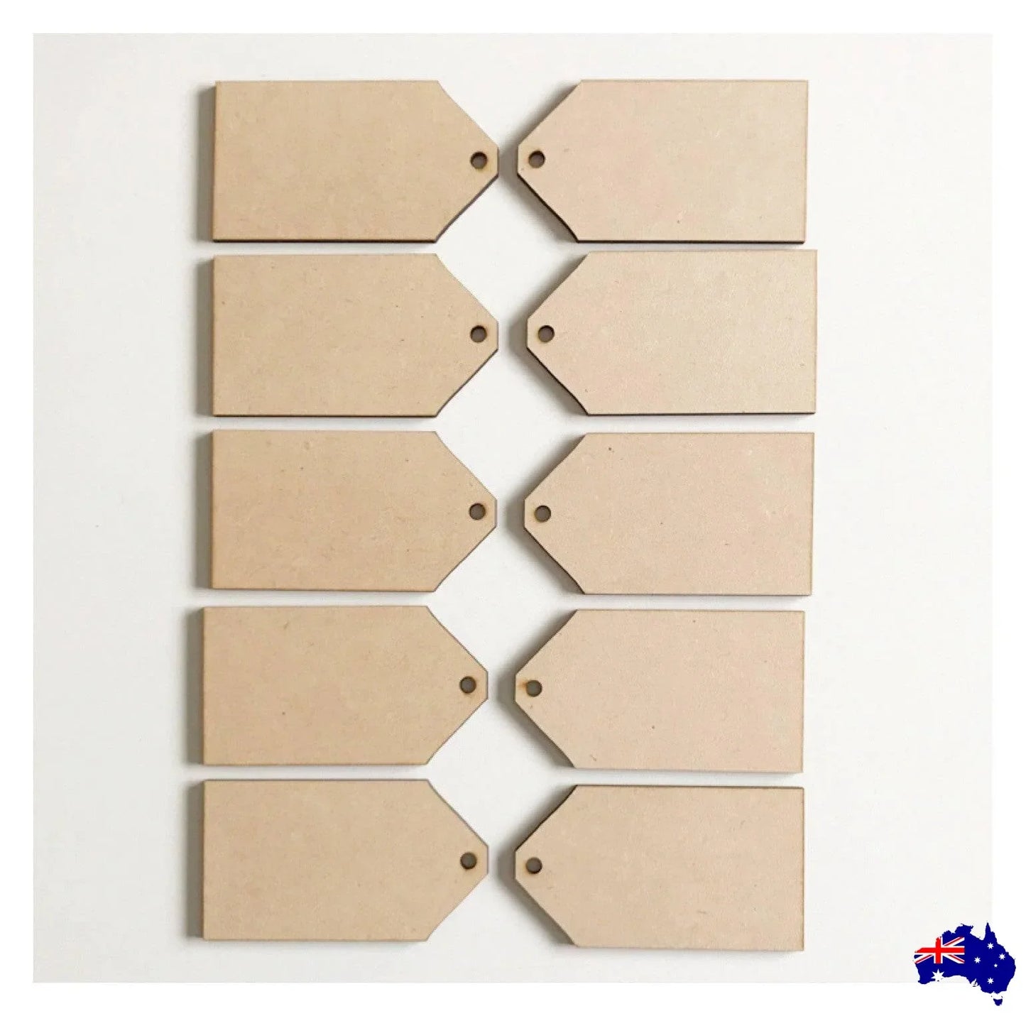 Tag Tags Set of 10 Raw MDF Wooden DIY Craft - The Renmy Store Homewares & Gifts