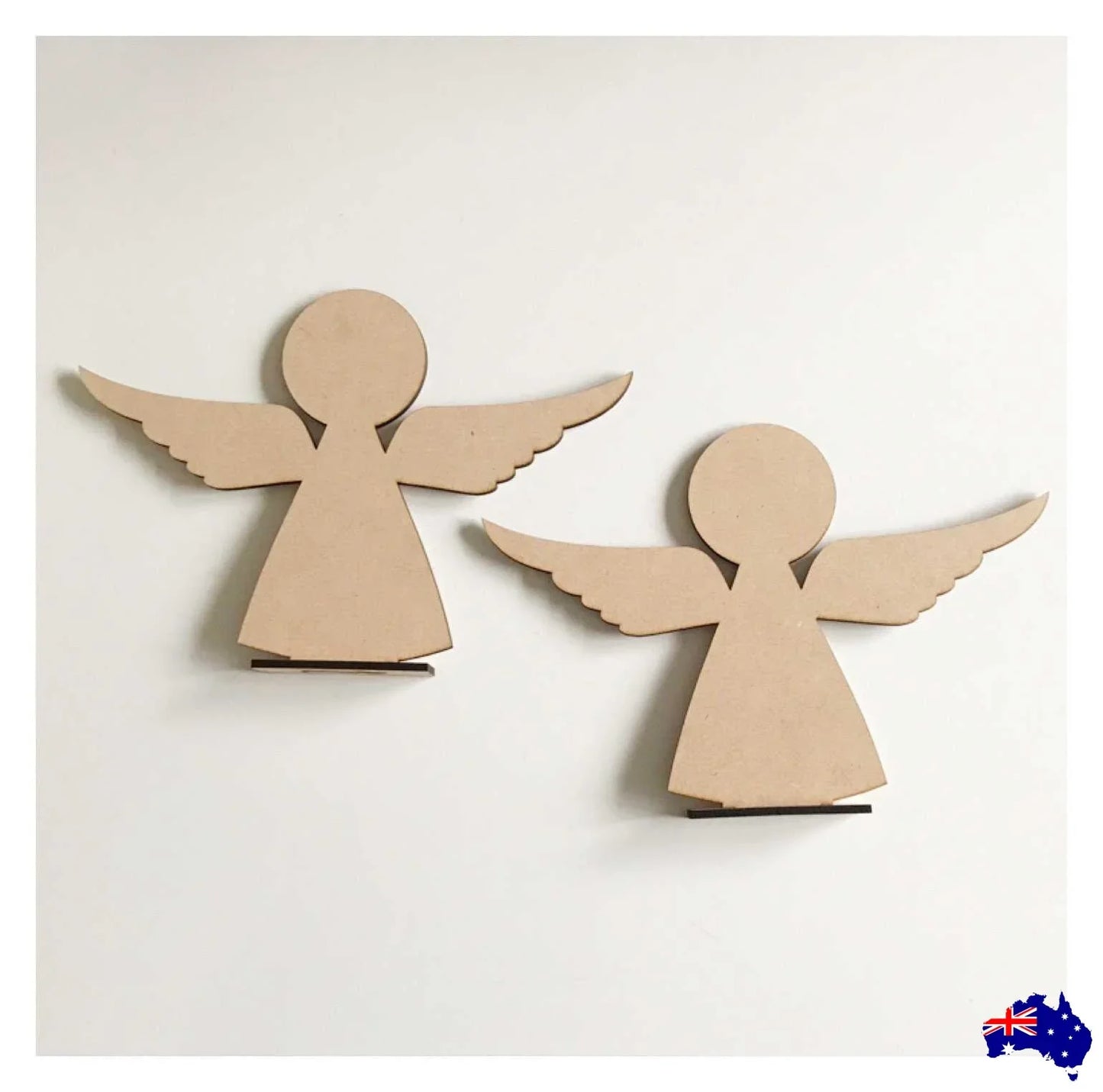 Angel x2 Standing Raw MDF Wooden DIY Craft - The Renmy Store Homewares & Gifts
