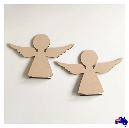 Angel x2 Standing Raw MDF Wooden DIY Craft - The Renmy Store Homewares & Gifts