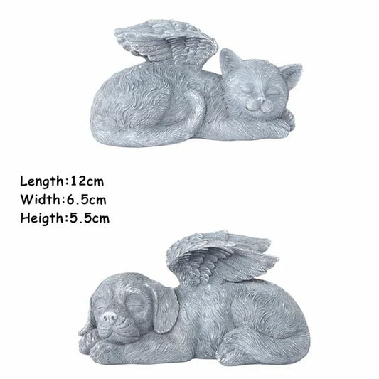 Angel Pet Memorial Statue | Resin Dog Cat Garden Ornament Sympathy Gift