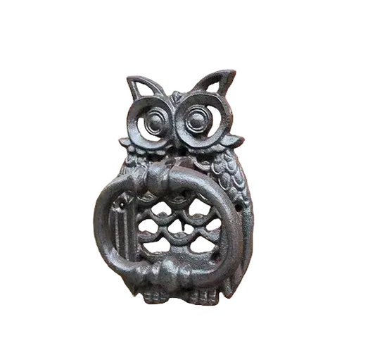 Door Knocker Cast Iron Owl Bird Vintage - 10.8x16.8cm