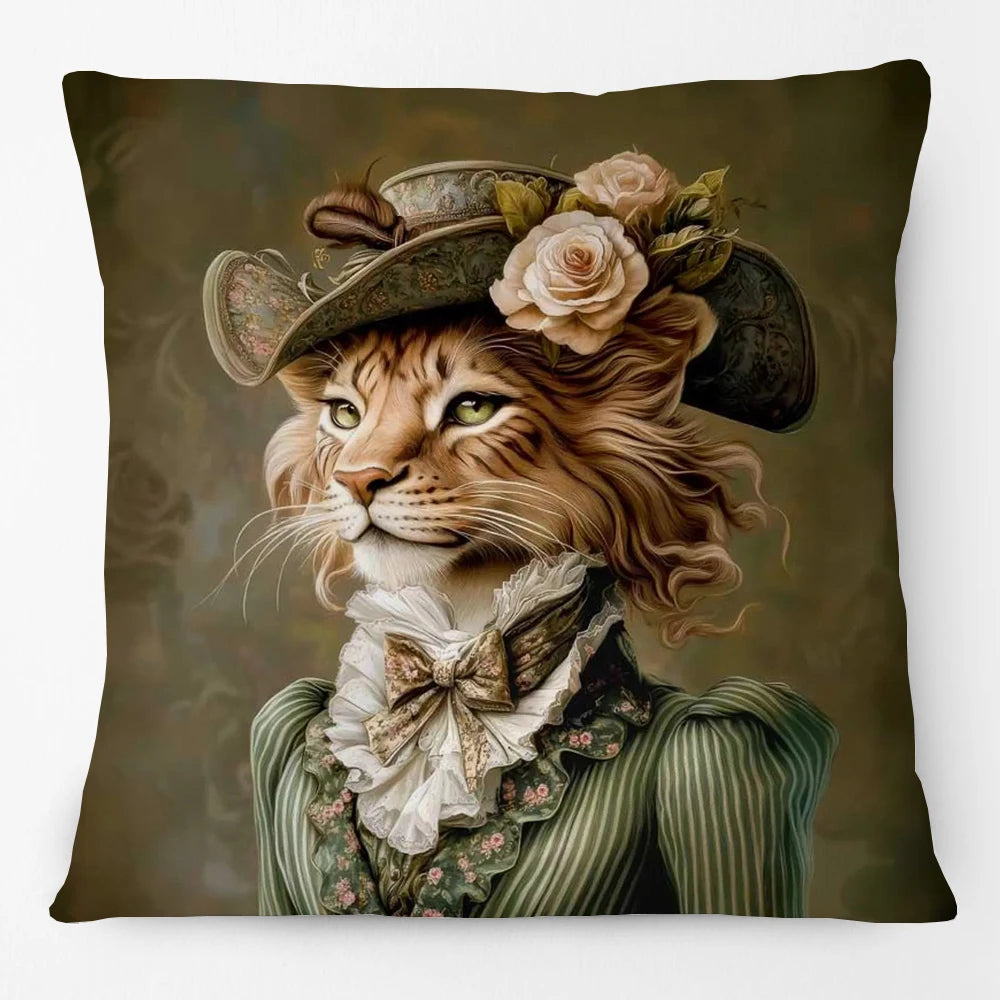 Animal Royalty Cushion Covers 45cm | Regal Animal Portraits & Vintage Style