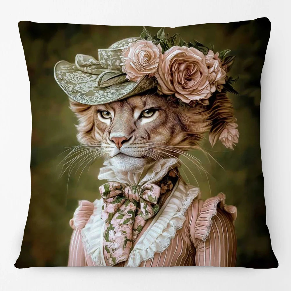 Animal Royalty Cushion Covers 45cm | Regal Animal Portraits & Vintage Style
