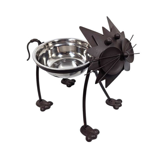 Cat Bowl Stand Elevated Funky Design Metal Pet Feeder