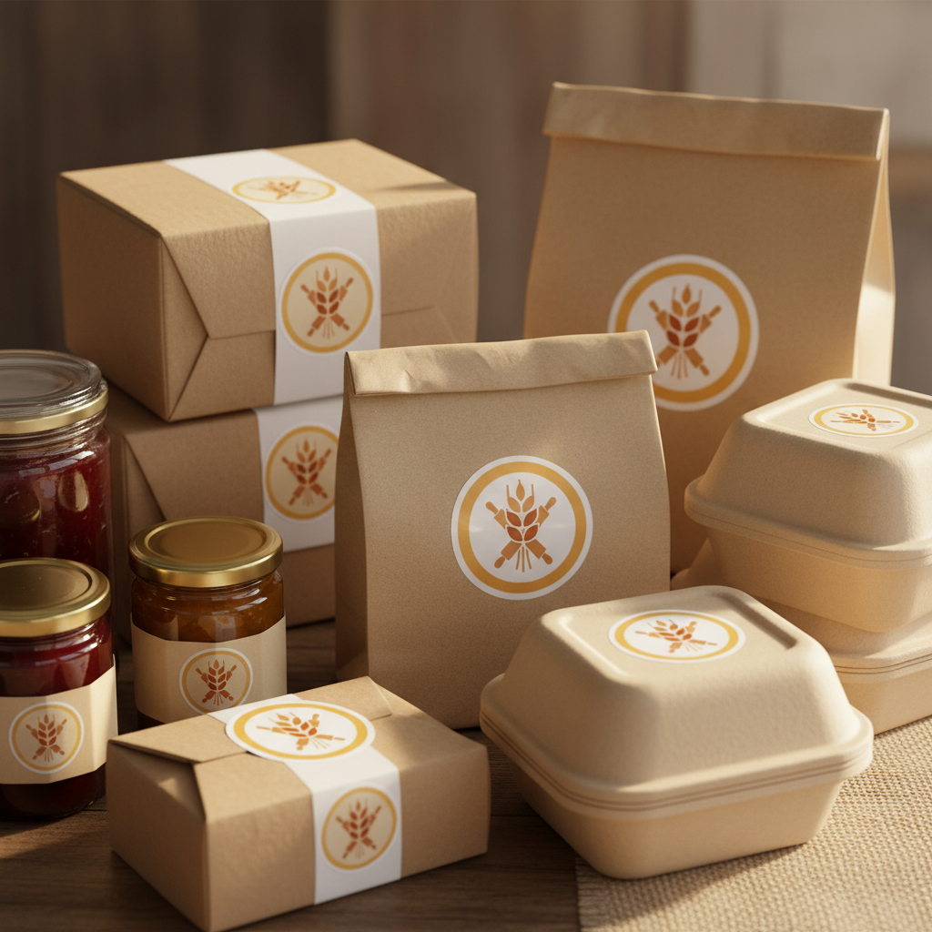 Bakery and market stall logo stickers