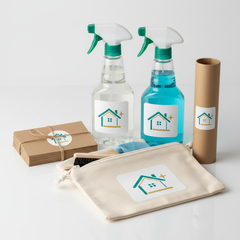 Cleaning service logo stickers