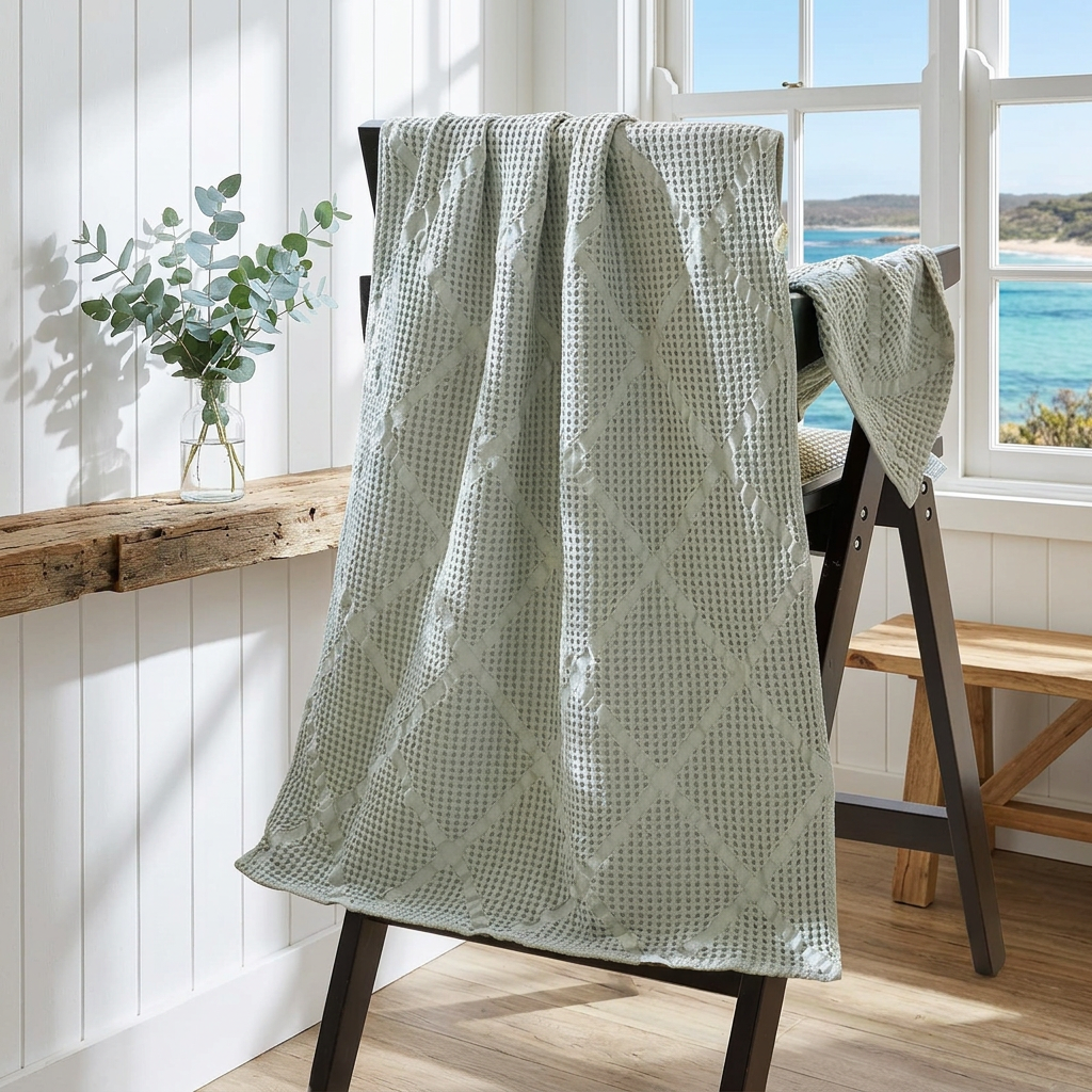 Coastal Grey diamond relief coastal bathroom