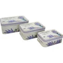 Box Tin Container Lavender Set of 3 - The Renmy Store Homewares & Gifts 