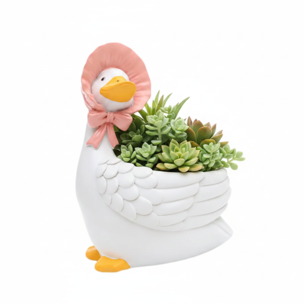 Duck Goose Planter White Background