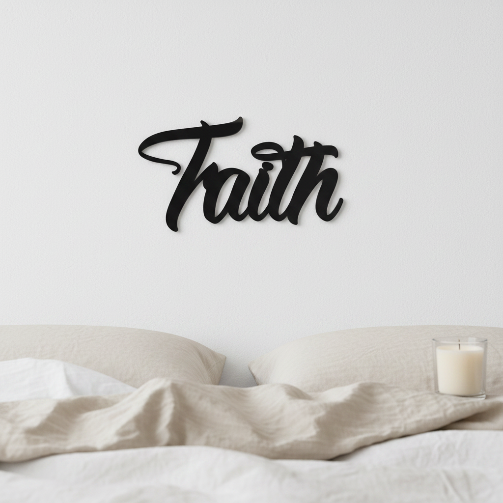Faith Sign Bedroom Hamptons Coastal