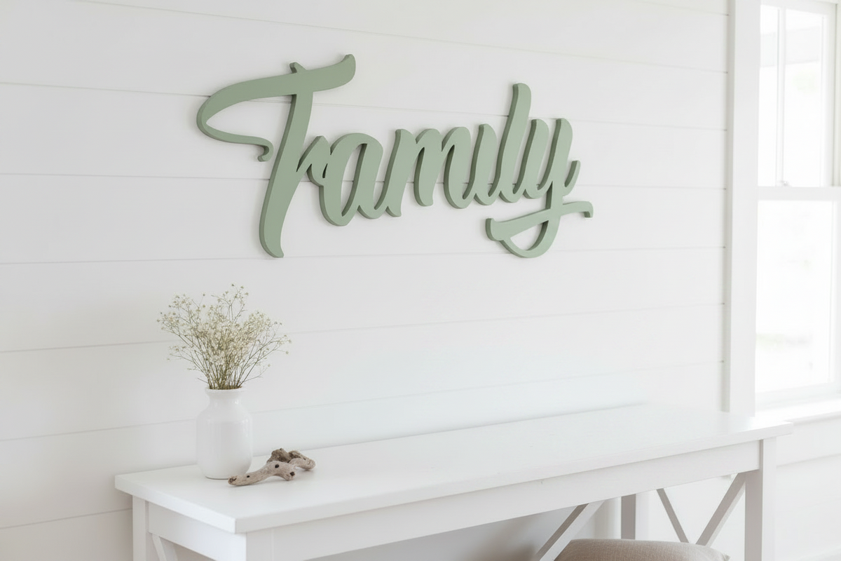 Family Script Sage Green