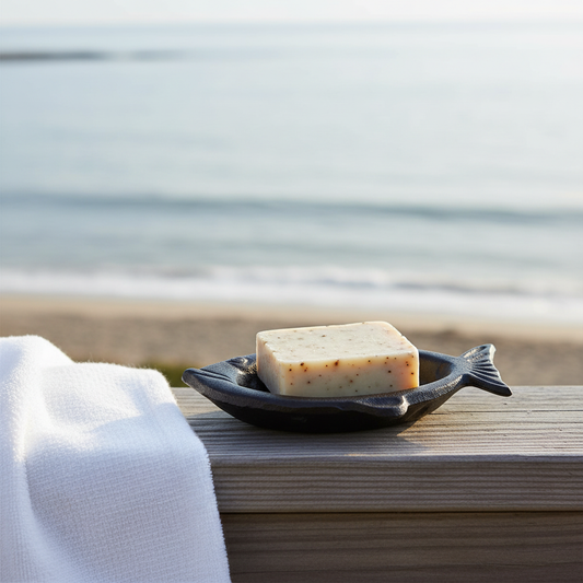 Fish soap dish — beach house deck lifestyle
