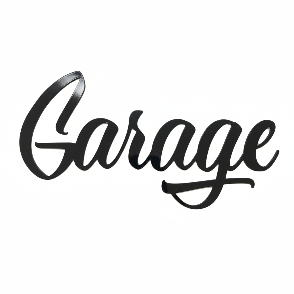 Garage Sign White Background Product Photo