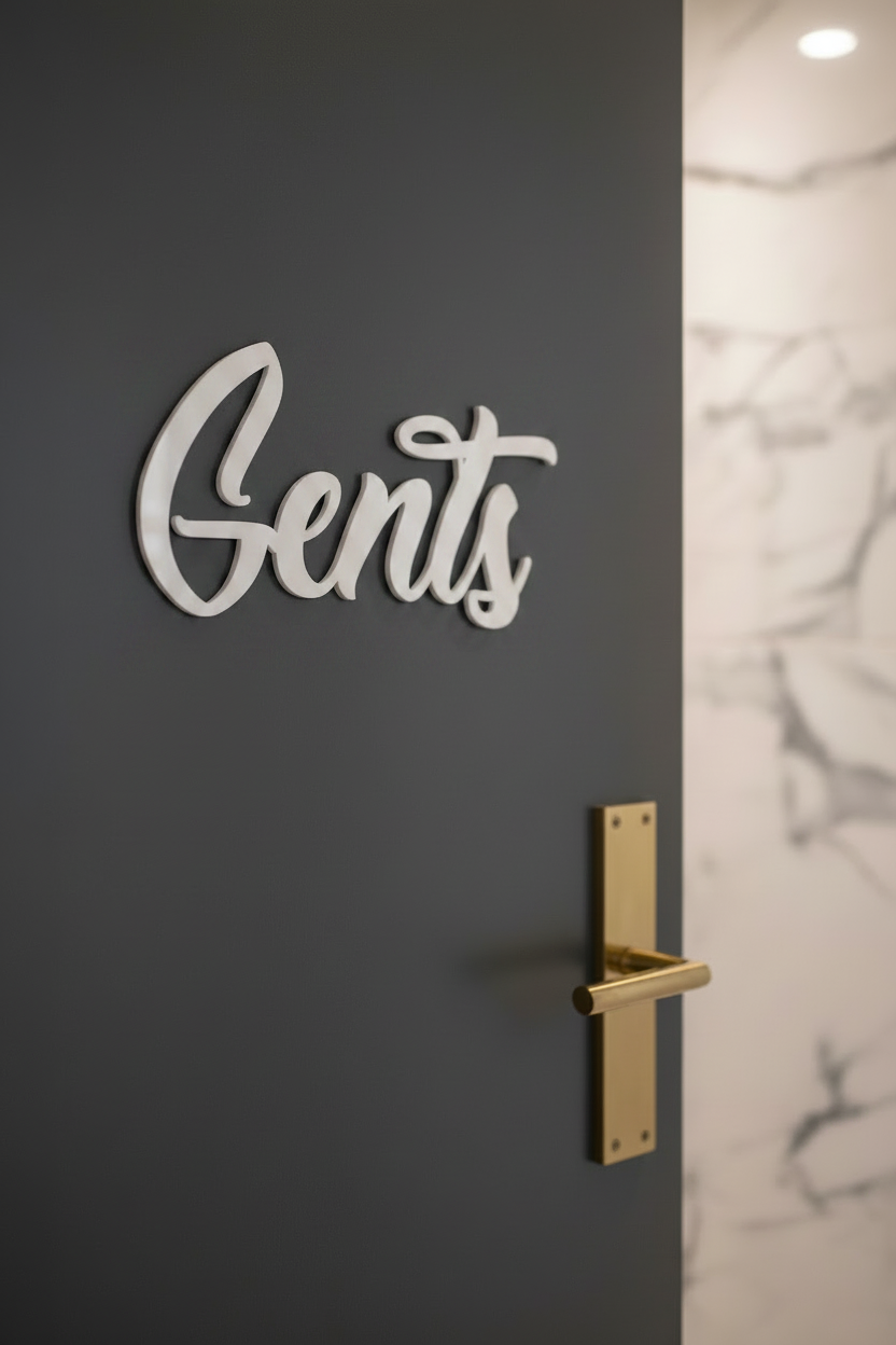 Gents Sign White Luxury Hotel