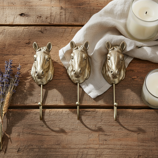 Horse Gold Hook Set of 3 - Flat Lay