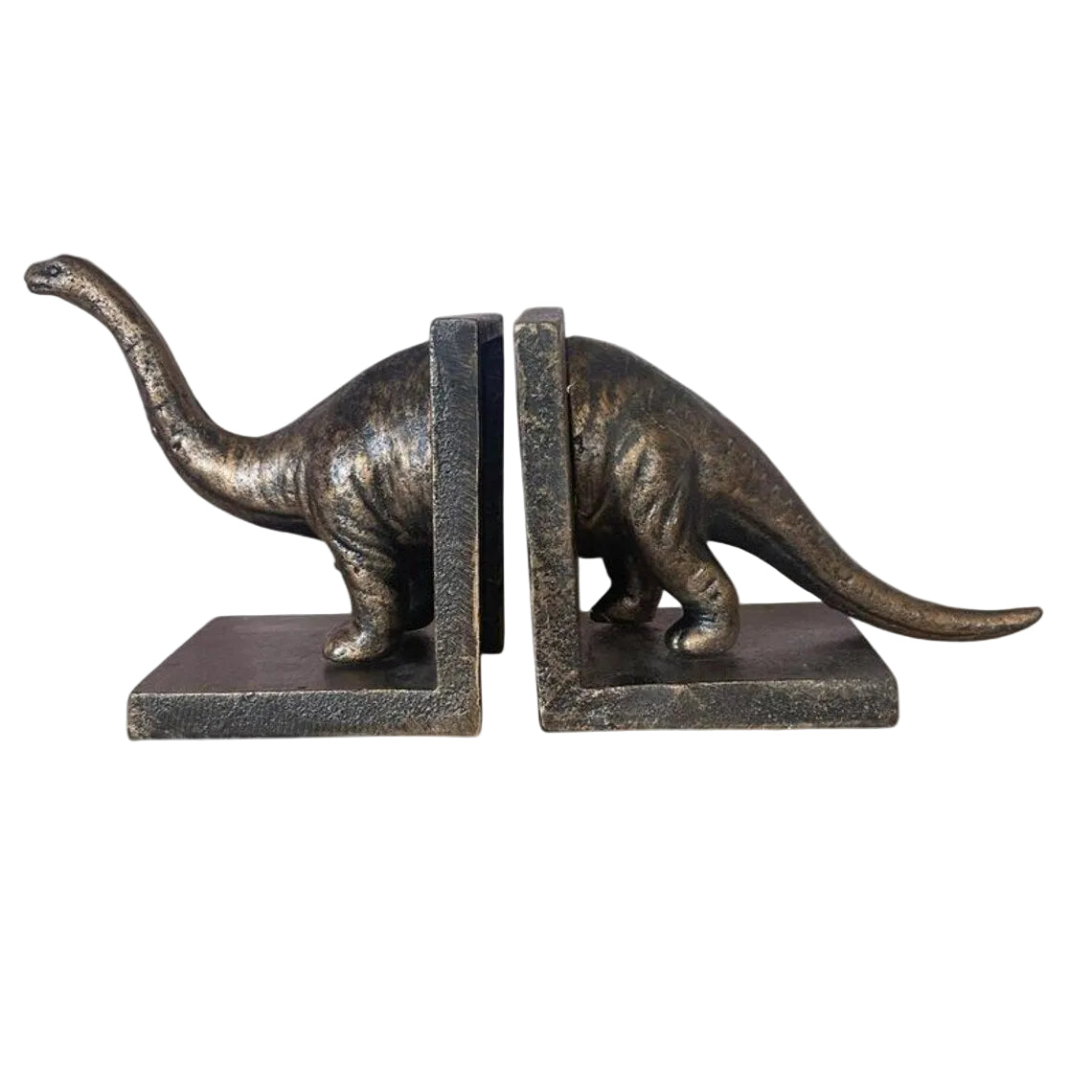 Brontosaurus Dinosaur Cast Iron Bookends | Rustic Vintage Decor