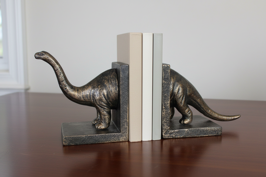Brontosaurus Dinosaur Cast Iron Bookends | Rustic Vintage Decor