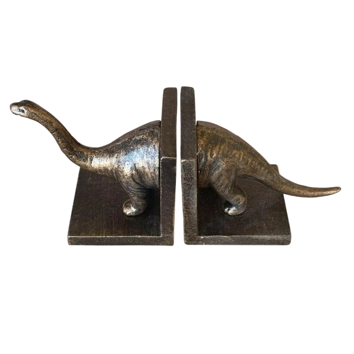 Brontosaurus Dinosaur Cast Iron Bookends | Rustic Vintage Decor
