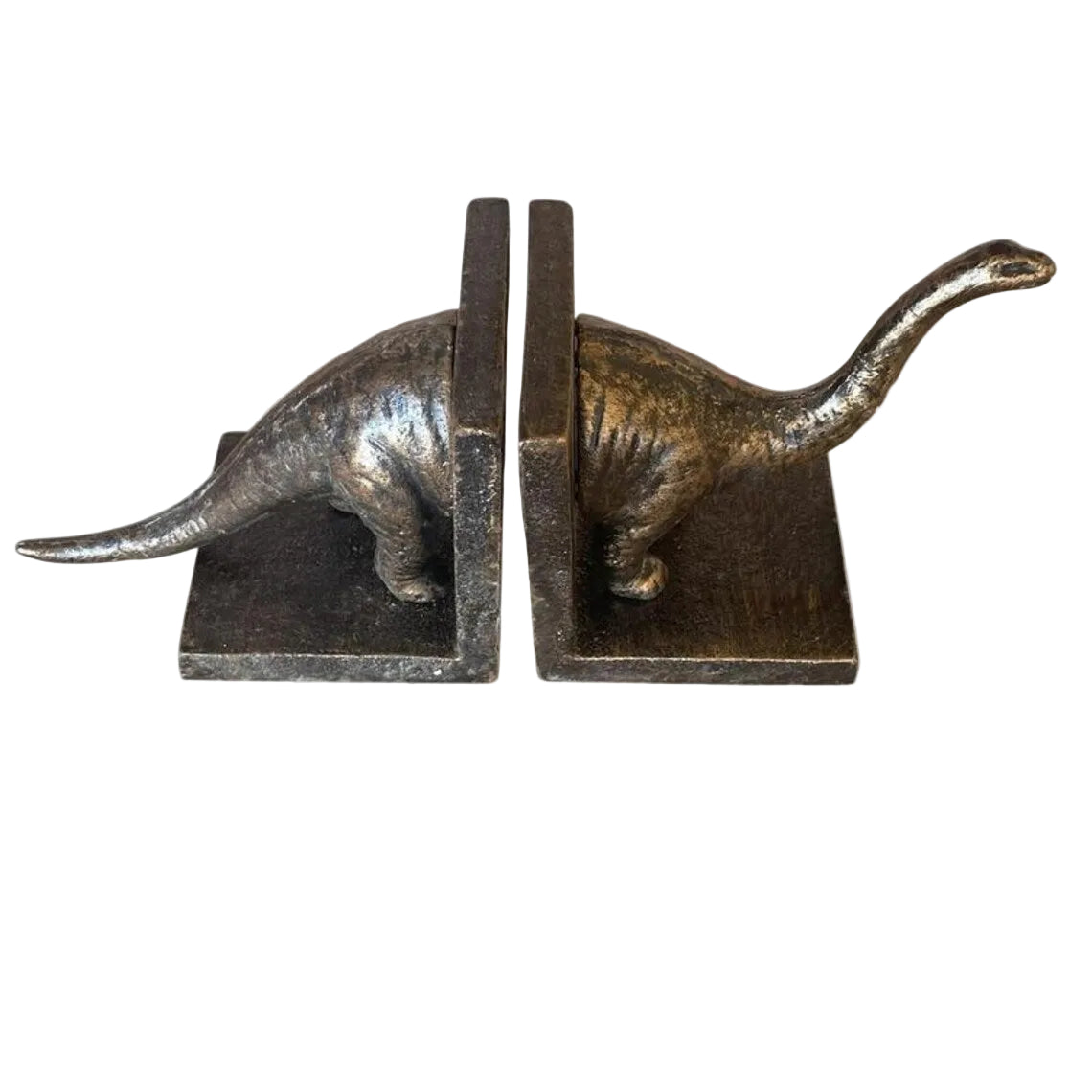 Brontosaurus Dinosaur Cast Iron Bookends | Rustic Vintage Decor