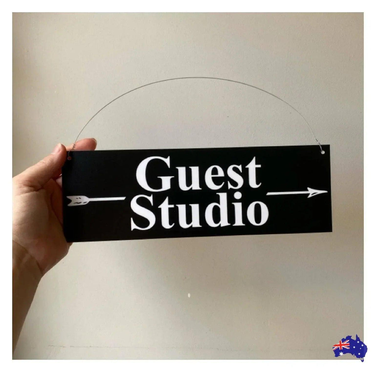 Custom Personalised Arrow Black Property Direction Sign - The Renmy Store Homewares & Gifts