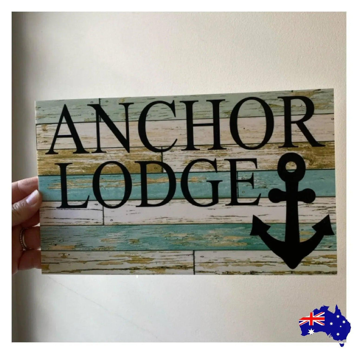 Anchor Nautical Blue Boat Custom Personalised Sign - The Renmy Store Homewares & Gifts