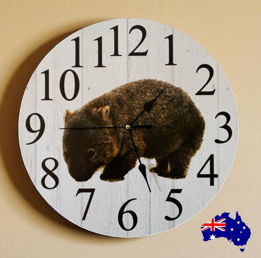 Clock Wall Wombat 30cm 60cm Aussie Made