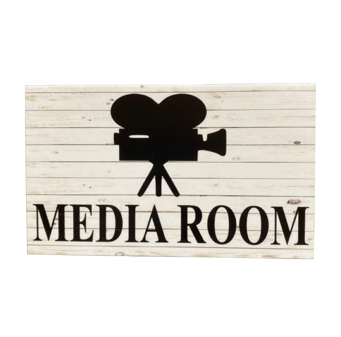 Media Room Rustic Door Sign - The Renmy Store Homewares & Gifts