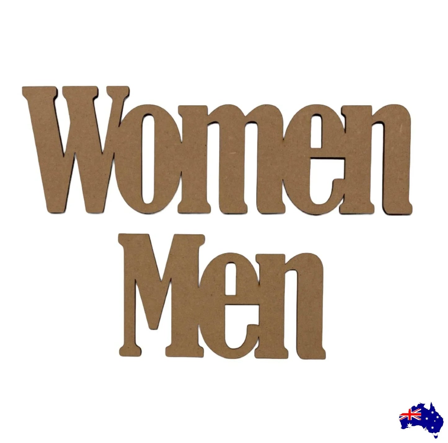 Toilet Men Women Door Word Sign MDF DIY Wooden Mod - The Renmy Store Homewares & Gifts
