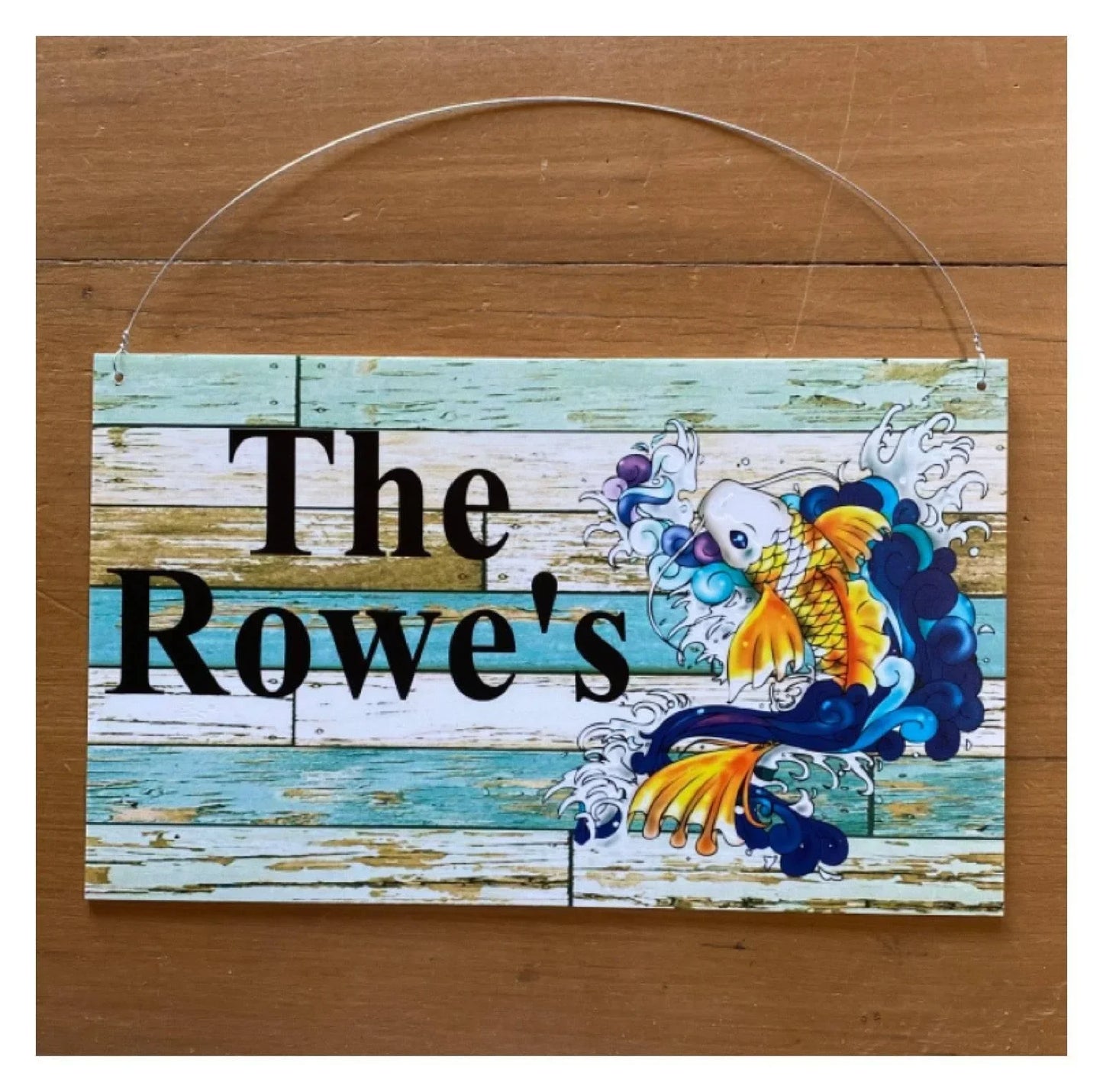 Koi Fish Custom Persoanlised Sign - The Renmy Store Homewares & Gifts